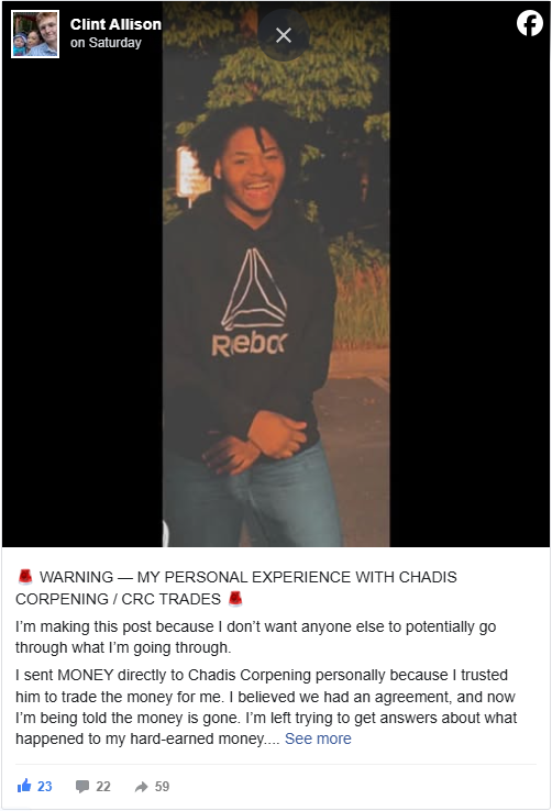 Facebook post preview — tap to load the original post